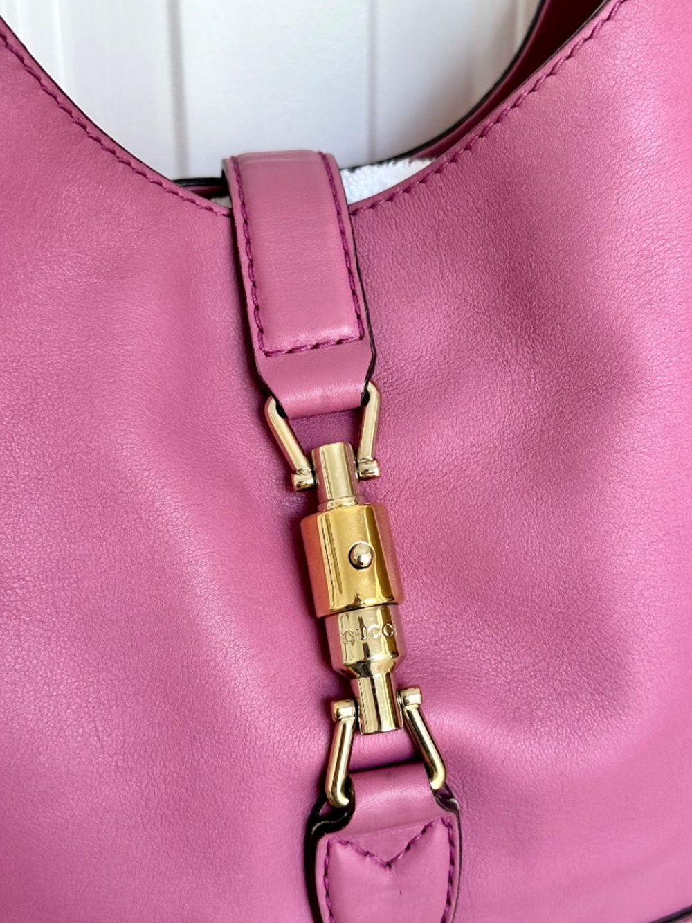 GUCCI Jackie Medium Hobo Bag - Wild Rose Leather - Pristine - Picture 13 of 14